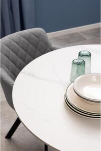 Masa dining rotunda, blat ceramic, alb Malta