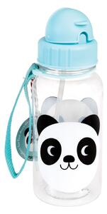 Sticlă cu pai Rex London Miko The Panda, 500 ml, albastru