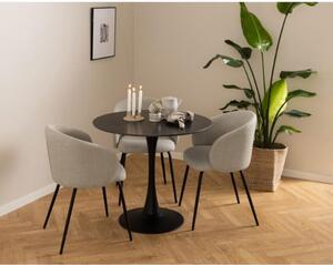 Masa dining rotunda, blat ceramic, negru Malta