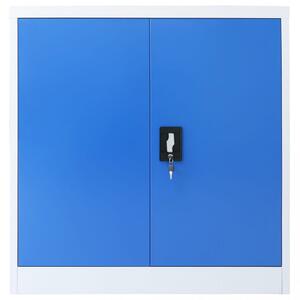 Dulap de birou, metal, 90 x 40 x 90 cm, gri si albastru - V245978V