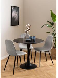 Masa dining rotunda, blat ceramic, negru Malta