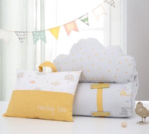 Set cuvertura pentru pat copii si 2 perne decorative Smile Multicolor