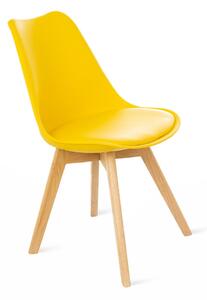 Set 2 scaune cu picioare din lemn de fag Bonami Essentials Retro, galben