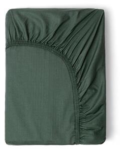 Cearșaf elastic din bumbac satinat HIP, 90 x 200 cm, verde închis