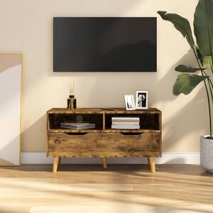 Comodă TV, stejar afumat, 90x40x48,5 cm, lemn prelucrat