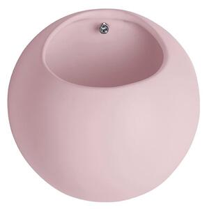Ghiveci suspendat din ceramică PT LIVING Globe, roz deschis