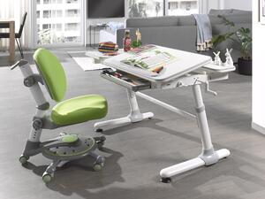Masa de birou ergonomica, din plastic si metal, pentru copii Comfortline Alb / Gri, L119xl73xH56-80 cm