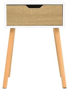 Noptiere, 2 buc, alb/stejar sonoma, 40x40x56 cm, lemn prelucrat