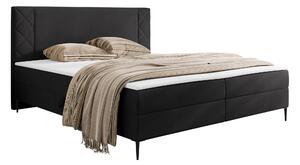 Pat boxspring Providence 200Boxspring, Dublu, Negru, 160x200, Tapiterie, Somiera patSomiera pat, 16x21x10cm