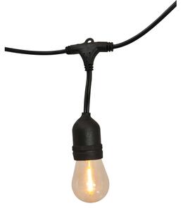 Șir LED solar exterior PARTY 10xE27/3,7V 10 m IP44 + DO
