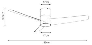 ZEVENTI - Ventilator de tavan LED BARROSA LED/18W/230V Wi-Fi Tuya alb + telecomandă