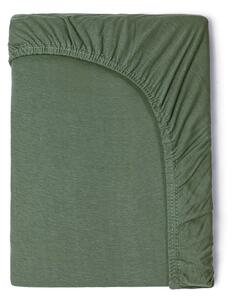 Cearșaf elastic din bumbac pentru copii Good Morning, 70 x 140/150 cm, verde