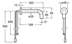 Roca Loft-E baterie lavoar perete electrică crom A5A3643C00