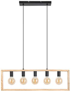 Rabalux Indigo lampă suspendată 5x40 W negru-lemn 2294