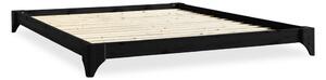Pat dublu din lemn de pin cu saltea Karup Design Elan Comfort Mat Black/Black, 140 x 200 cm
