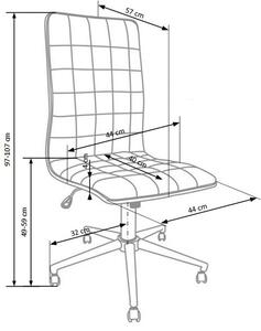 Scaun de birou ergonomic tapitat cu piele ecologica, Porto Alb, l44xA57xH97-107 cm