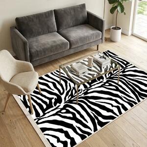 Covor camera antiderapant, Model Animal Print Zebra, 80x200 cm