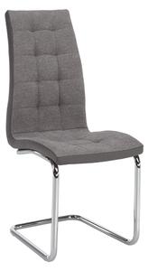 KONDELA Scaun bucătărie, material textil gri deschis/piele ecologică gri/crom, SALOMA NEW