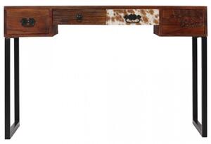 Birou, 117x50x76 cm, lemn masiv de sheesham si piele naturala - V244847V