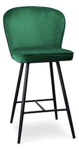 Scaun de bar tapitat cu stofa, cu picioare metalice Aine Verde / Negru, l50xA53xH106 cm