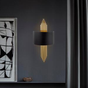 Opviq Aplică de perete 616-A, negru cu tije aurii, reglabil, Negru, Camera de zi / sufragerie, Metal, Modern