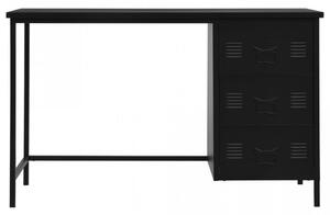 Birou cu sertare, negru, 120 x 55 x 75 cm, otel, industrial - V145361V