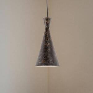 Opviq Lampă suspendată Tom, negru-maro, metal, Ø 19 cm, E27, reglabil, Maro / Rugină, Camera de zi / sufragerie, Metal, Viața tânără