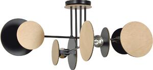 Emibig Zita lampă de tavan 4x15 W negru-lemn 173/4