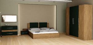 Set dormitor Rila 160 cm include si saltea stejar burban si negru