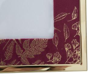Rama foto decorativa din MDF si metal Glam Large Bordeaux / Auriu, 28 x 33,5 cm
