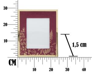 Rama foto decorativa din MDF si metal Glam Small Bordeaux / Auriu, 24 x 29 cm