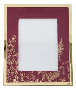 Rama foto decorativa din MDF si metal Glam Small Bordeaux / Auriu, 24 x 29 cm