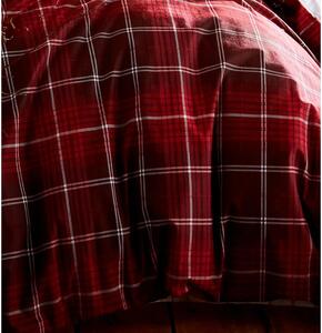 Lenjerie de pat din bumbac Catherine Lansfield Brushed Tartan, 200 x 200 cm, roșu