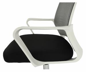 Scaun de birou, plasa gri material negru plastic alb, APOLO