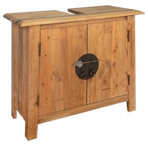 Set mobilier baie din lemn masiv de pin reciclat - V246040V