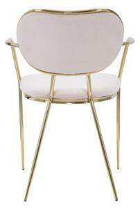 Set 2 scaune tapitate cu stofa, cu picioare metalice Thin Velvet Rose / Auriu, l54xA57xH76 cm