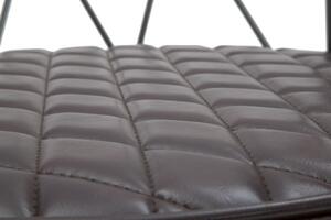Scaun tapitat cu piele ecologica, cu picioare metalice Iron Maro / Gri inchis, l51xA56xH76 cm