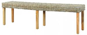 Banca, 160 cm, ratan kubu natural & lemn masiv de mango - V285795V