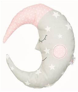 Pernă din amestec de bumbac pentru copii Mike & Co. NEW YORK Pillow Toy Moon, 30 x 33 cm, bej roz