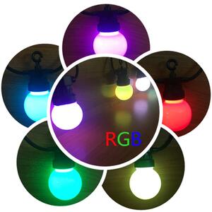 Ghirlanda luminoasa 10 m. cu 20 becuri mate LED multicolor interconectabila