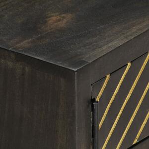 Masa de cafea, negru si auriu, 90x50x35 cm, lemn masiv de mango - V286515V