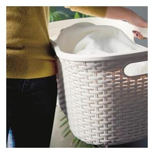 Coș de rufe Addis Rattan Laundry Basket Calico, alb - crem