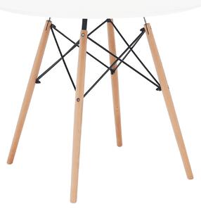 KONDELA Masă de bucătărie, albă/fag, diametru 90 cm, GAMIN 2 NEW 90