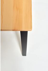 Masă dining din lemn de pin cu structură neagră Bonami Essentials Sydney, 70 x 70 cm