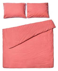 Lenjerie pentru pat dublu din bumbac Bonami Selection, 200 x 200 cm, roz corai