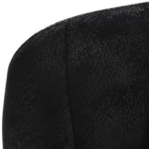KONDELA Scaun de bar, material textil negru cu efect de piele întoarsă, LORASA
