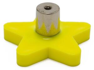 Buton mobilier copii Steluta galbena, 48x48x24 mm