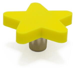 Buton mobilier copii Steluta galbena, 48x48x24 mm