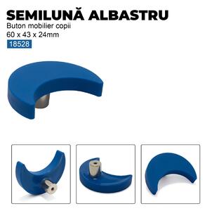 Buton mobilier copii Semiluna albastru, 60x43x24 mm