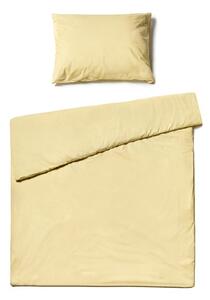 Lenjerie de pat din bumbac pentru o persoană Bonami Selection, 140 x 200 cm, galben vanilie